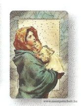 Mária kis Jézussal hűtőmágnes-faplakett