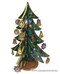 Aranyozott 3D-s karácsonyfa, összerakható